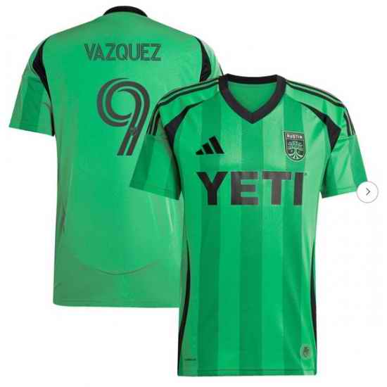 Mens Austin FC Brandon Vazquez adidas Green 2025 The Heartbeat Kit Replica Player Jersey